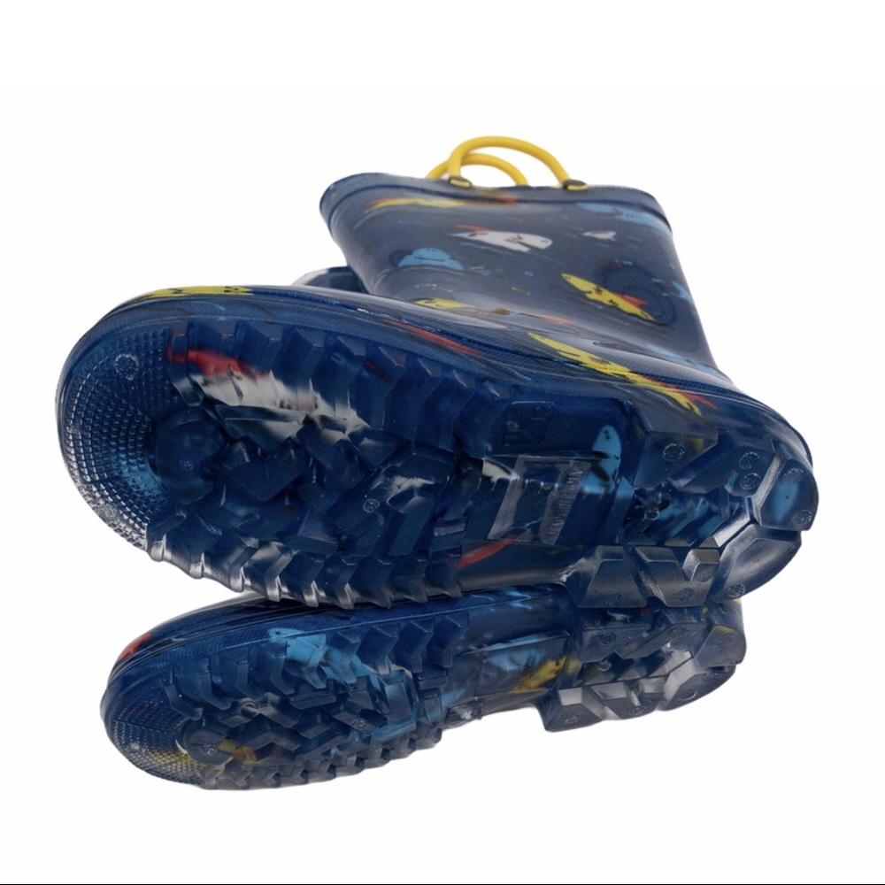 Zac & Evan Navy Shark Rain Boots Boys LK11/12